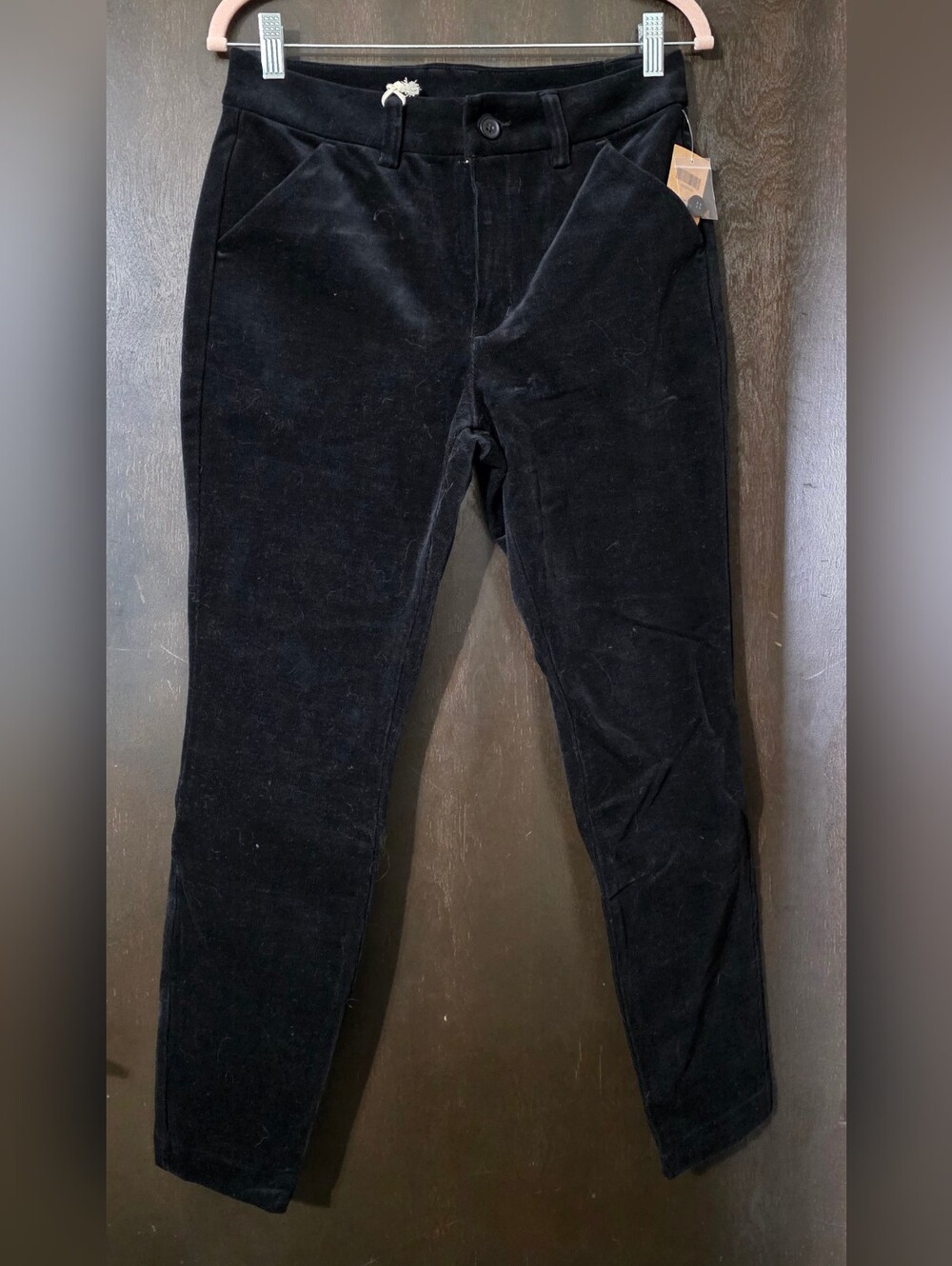 Duluth Trading Co Black Corduroy High Rise Skinny Ankle Pants Size 8 Women's